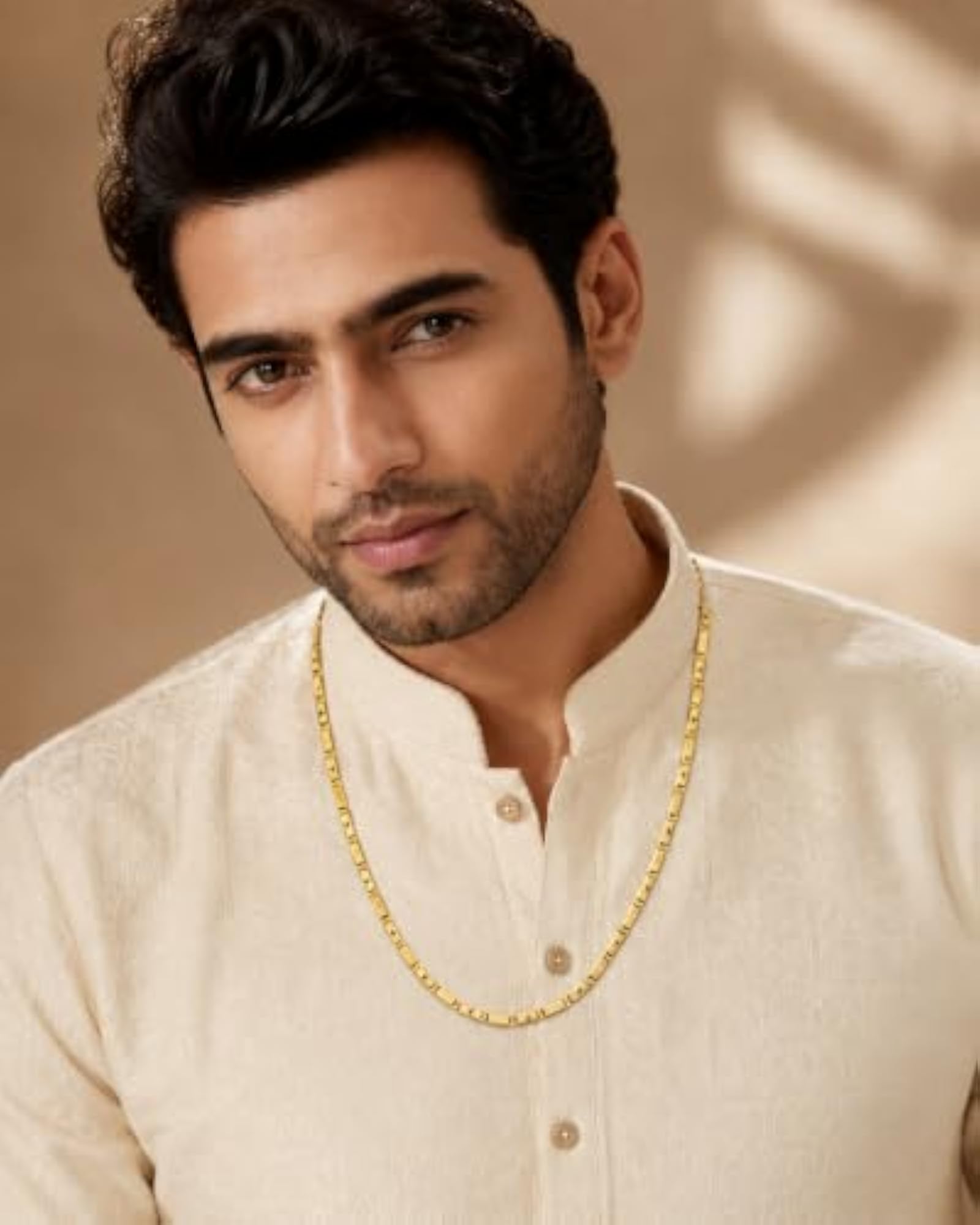 Gold Plated Brass Metal Nawabi Chain Necklace