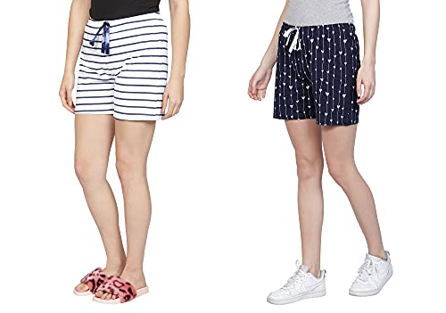 Image of Club A9 Women's Regular Fit Cotton Printed Shorts