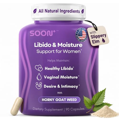 SOON+ | Libido & Vaginal Moisture Support for Women Supports Desire Mood and Feminine Vitality with Horny Goat Weed Ashwagandha Red Maca Fenugreek & Slippery Elm 90 Capsules