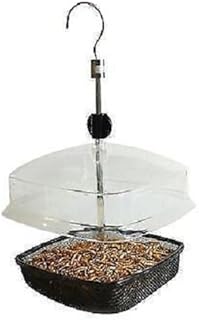 elitezotec New Hanging Mealworm Feeder Adjustable Roof Bird Feeder Food Watcher Garden Tree