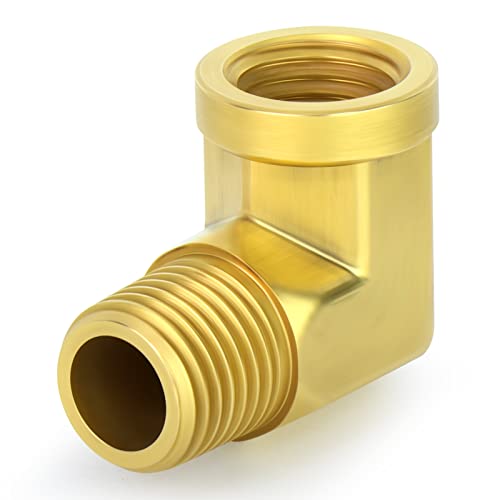 GASHER 5pcs 90 Degree Barstock Street Elbow, 3/8 Inch NPT Male Pipe to 3/8 Inch NPT Female Brass Pipe Fitting by GASHER - Used condition - Image 6