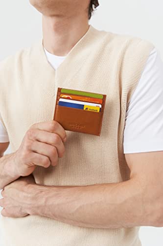 Berliner Bags Premium Leather Card Case, Rfid Blocking Card Holder For Men And Women - Cognac #TOP2