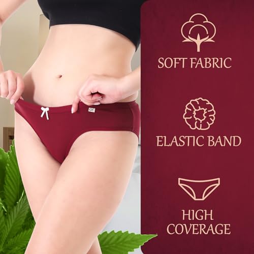 Image of XJARVIS CARIBEANCHIC Women's Hipster Panty Made with Cotton Soft Stretchable Underwear for Women, Full Coverage Bikini Briefs, Breathable & Comfortable Ladies Innerwear - Multicolor