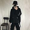 Unieke Heren Zwart Hooded Sweatshirts Oversized Ribbon Mode Hoodies Mannelijke Hip Hop Streetwear Baggy Techwear…