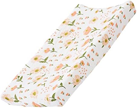 Baby Floral Diaper Changing Pad Cover Cradle Mattress Sheets, Changing Table Cover Changing Mat Cover Sheets 32''X 16'' (Cover Only, Pad Not Included)