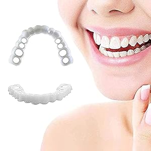 2 Paar Neptanden Veneers Snap in Teeth Veneers Kunstgebit Socket Voor Mannen En Vrouwen Cover De Imperfecte Tanden Geen…