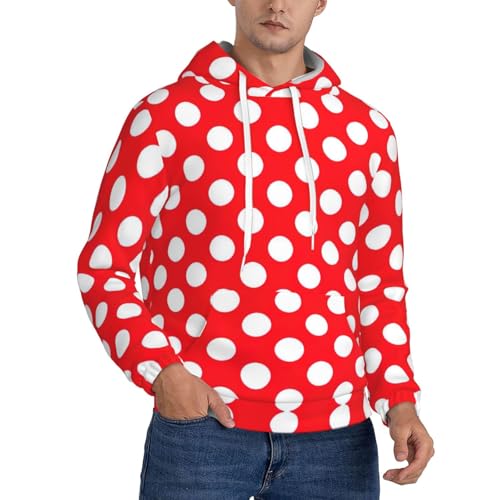 Sweat à capuche épais pour homme à pois mignons en coton chaud