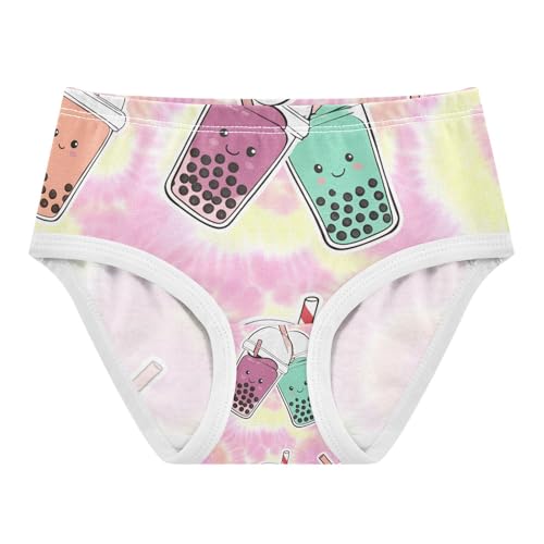 Kawaii Bubble Tea Cartoon Tye Die Toddler Girls's Underwear 2T 202c1122