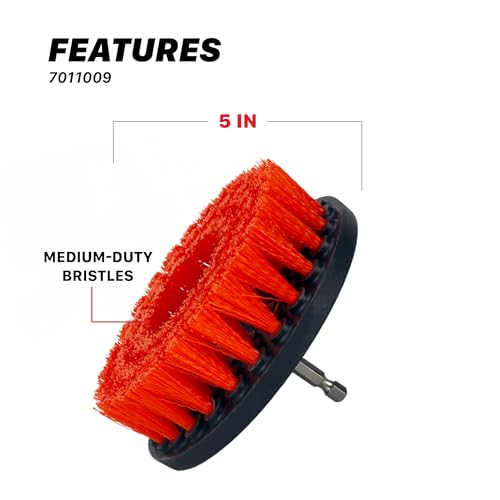 Image of Maxshine 5 inch Universal M8 Medium-Duty Drill Brush for Upholstery & Carpet - Power Scrubber Attachment for Car Detailing, Fabric & Home Cleaning - Deep Cleaner Removes Stains & Grime