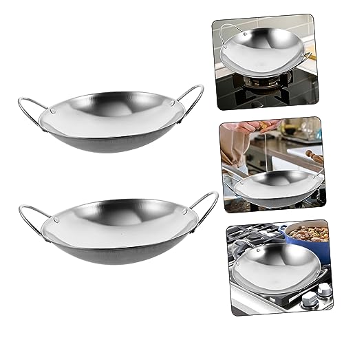 Wok doble mango acero inoxidable 2 piezas miniatura 3