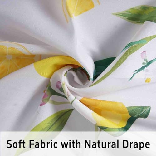 Image of Lemon Kitchen Curtains 3 Piece Set Tier Valance Window Decor