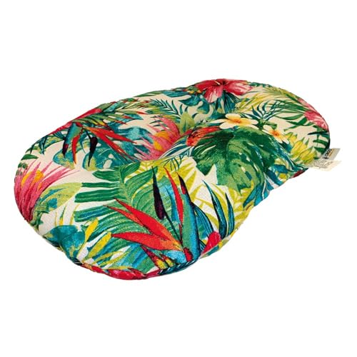 Croci Coussin Ovale pour Chiens et Chats Amazonie, Mobile, utilisable sur Les Deux côtés, Motif Jungle Style 53 x 35 cm