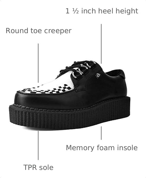 Image of T.U.K. Black Faux Leather Anarchic Classic Creeper Shoes for Women and Men