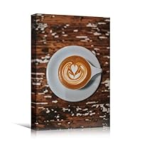 Canvas Wall Art Coffee Cup Coffee Drinks Farmhouse/Country Kitchen Multicolor Photography Urban - 12x18 inches