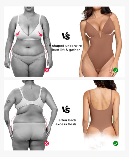 Image of Popilush Shapewear Bodysuits for Women Tummy Control Body Suits Corset Tops