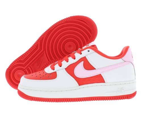 NIKE Air Force 1 BG Trainers HV5165 Sneakers Schuhe (UK 5 US 5.5Y EU 38, Summit White pink Foam 121)
