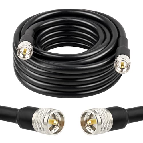Câble coaxial CB KMR 400 UHF PL-259 mâle 50 ohm haute isolation de 6,1 m