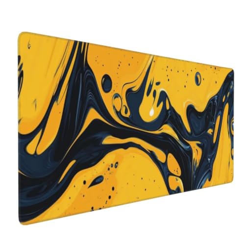 Tapis de souris jaune art XXL 1000x500mm idée cadeau deco bureau