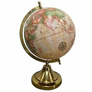 GLOBE DADDY 8 Inch Home Decor Globe for Adult, Gift Item, Showpiece, Globes for Office Table | Beige World Map Multicoloured | Best Quality