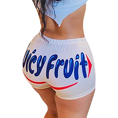 Sexy Women Shorts Letters Print Sport Workout Clubwear Homewear Attractive Stretch Fit Bottoms