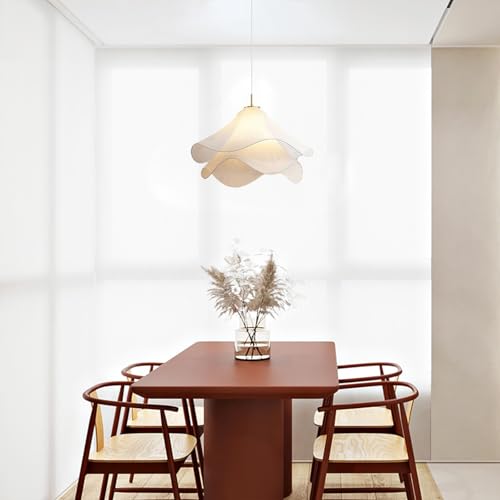 Suspension en tissu pétale 40cm luminaire chic E27 - 6