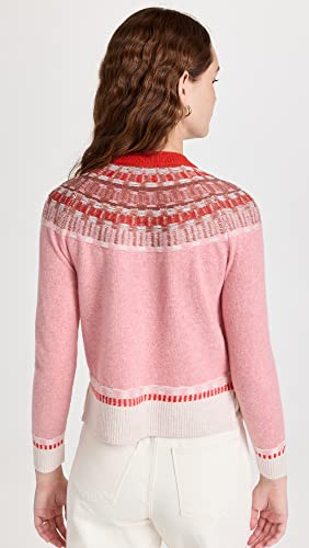 Madewell Women's Faroe Fair Isle Pullover, Hthr Blossom, Pink, Print, Xs #TOP2