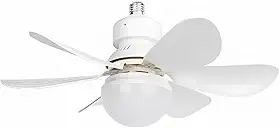 Ventilador de Teto com Lâmpada Encaixe E27 Led 30w Silencioso e Inteligente com Controle Remoto - YODHE