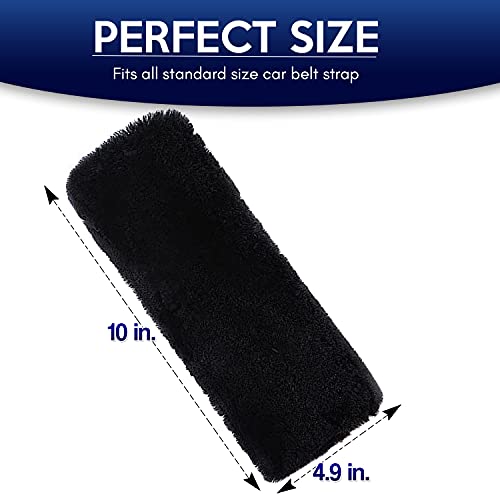 ZONETECH Car Soft Faux Sheepskin Seat Belt Comfortable Shoulder Pad - 2-Pack Premium Quality Classic Black Comfort Auto Strap Padding for Adults and Kids - Thumbnail 2