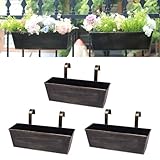 Holensun Hanging Planters for Outdoor Plants 16 Inch Railing Planter Box for...
