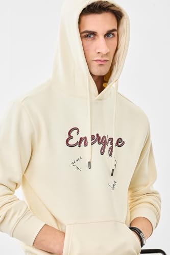 Image of SNITCH Men Casual Hoodie| Oversized Fit Hooded Neckline with Graphic Print & Long Sleeve| Soft Cotton-Polyester Blend for Daily Winter Wear & Streetwear