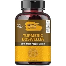 Boswellia Extract Capsules 90 Capsules 1000 mg - Boswellia Serrata with 95% Black Pepper Extract and Curcuminoids Extract and 65% Boswellia Extract