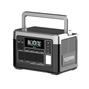 OUKITEL P1000PLUS Tragbare Powerstation 1800 W (Max 3600 W), Solargenerator mit LiFePO4-Akku 1024 Wh, Schnellladung von 1200 W, mit App-Steuerung