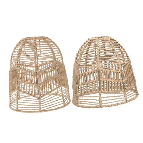 Abat-jour suspendu en corde de papier COLLBATH au tressage artisanal et finitions en métal noir
