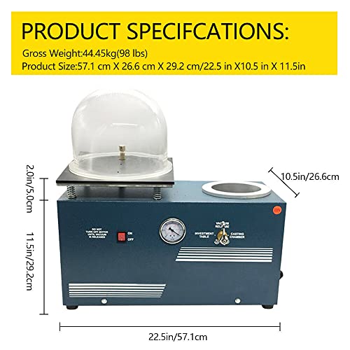 Bjtdllx BI-MLCY-2919-US-WXF 2L Vacuum Investing Casting Machine 1/2 Hp thumb #3