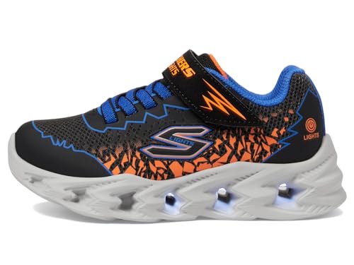 Skechers Skechers Boys, Baskets, Black Synthetic/Blue & Orange Trim,