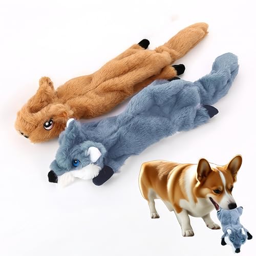 Juguetes para Perros Squirrel de Peluche No Relleno x2