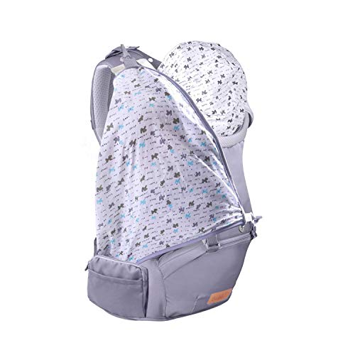Bable 6-in-1 Baby Carrier with Hip Seat, 360 Ergonomic Front and Back Baby Carrier with Nursing Cover for Newborn to Toddler (8-33 lbs),Baby Wrap Carrier, Mesh for All Seasons - Blue Heron - Thumbnail 3