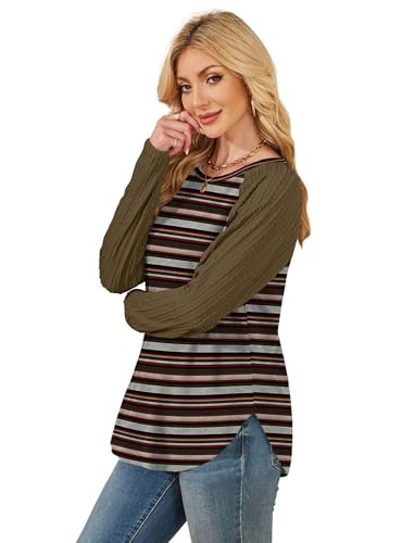 Image of SAMPEEL Sweatshirt for Women Long Sleeve Shirts Crewneck Sweaters Fall Fashion Outfits 2025 Trendy Tunic Tops Plus Size