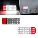 RUXIFEY LED Interior Light Panel Courtesy Lights Compatible with Ford F150 F250 Bronco 1992-1996, F350 1992-1997, Full LED Car Door Lamp Assembly White & Red - Pack of 2