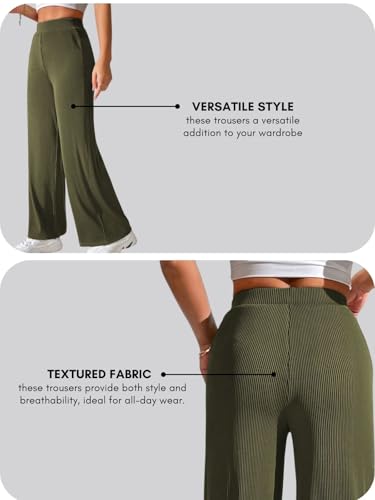 Image of GRECIILOOKS Women's Parachute Cargo Pants - High Waist Flared Korean Trousers| Trendy Casual Wear for Daily & Travel Use (Available in Plus Size)