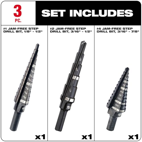 Image of Milwaukee 48-89-9221 3 Piece Step Drill Bit Set