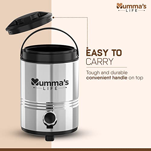 Image of Mumma's LIFE Water Camper Stainless Steel Thermos Flask Jug 3 Litre | Insulated Water Dispenser with Tap | Hot & Cold Water Jug for Home Outdoor Use