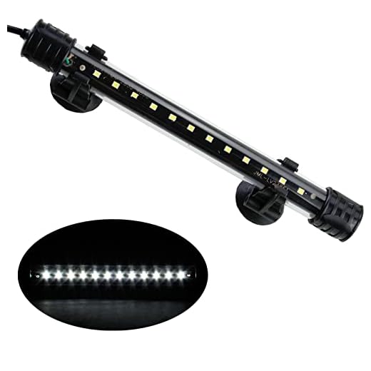 AQUANEAT Aquarium LED Submersible Light 7.5 Inch Underwater Stick Strip Bar Lamp Fish Tank (White)