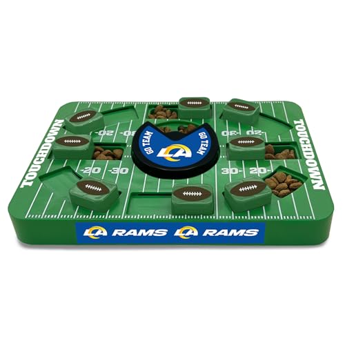 Image of Pets First NFL Los Angeles Rams Large Puzzle Toy for Dogs, Slow Feeder Board for Pets, New Bigger Size, Interactive Doggie Treat Toy