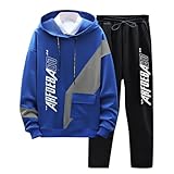 [GUTHONG] スウェット パーカー 上下セット 長袖 秋冬服 部屋着 ジャージ メンズ レデイース カジュアルウェア トレーニングウェア スポーツウルームウェア ランニングウェア スエットblue L