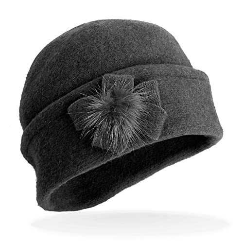 Zakatte • Damen Beaniemütze 100% Wolle BSM01 (Dunkelgrau) Cover