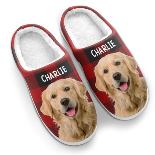 Custom Photo Happiness Is A Warm Puppy - Dog & Cat Personalized Custom Fluffy Slippers, Custom Photo Christmas Slippers For Women Man, Christmas Slippers Gifts For Family, Dog Mom, Cat Mom Gift3