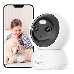 Dual Lens 2.4/5GHz WiFi Security Camera, 360° PTZ 2K Indoor Nanny Cams with Phone App, 2-Way Audio, Motion Tracking, Night Vision, for Pet/Dog/Baby Monitor/Elder/Home Security, Local Storage