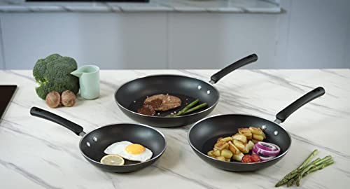 Cooksmark Aluminum Nonstick Frying Pan Set 3-Piece 8-Inch 9.5-Inch And11-Inch,Dishwasher Safe Cookware Set #TOP6
