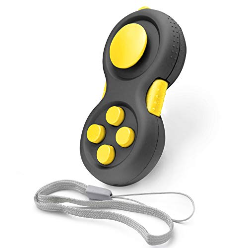 Duddy-Cam™ Original Fidget Pad 8 Fun Features, Handheld Fidget Retro Controller Game Pad, Focus Toy, Anxiety Stress Relief Sensory For Children, Adults, Add, Adhd & Skin Picker (Yellow) #TOP2